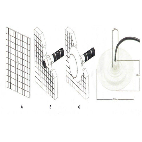 Lampa LED RGB piscina, DC12V-24V, IP68, din plastic, 130x130x12mm, alb - led-box.ro