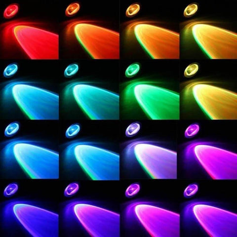 Lampa LED RGB piscina, DC12V-24V, IP68, din plastic, 130x130x12mm, alb - led-box.ro