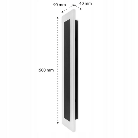 Lampa moderna iluminat fatada lungime 150cm, din acril negru rezistenta la uv si apa, led-box.ro