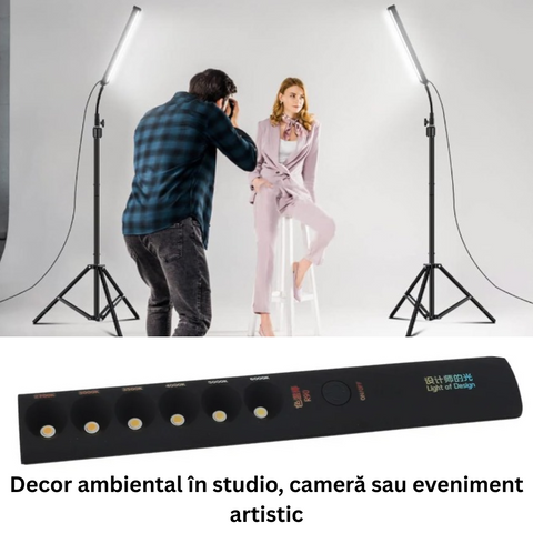 tester temperatură de culoar,  baston luminiscent portabil, lumină ajustabilă 2700K–6000K, lumină pentru fotografi, lumină pentru design interior, lampă LED portabilă, lumini ambientale pentru decor, unealtă pentru designeri de interior, tester lumină, led-box.ro