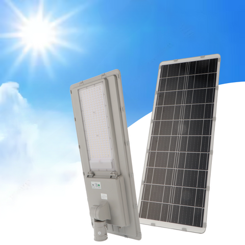 lampa cu panou solar 300w senzor si telecomanda pentru iluminat eficient exterior, led-box.ro