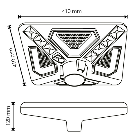 Lampă LED 80W cu baterie integrată, senzor și funcționare automată, led-box.ro