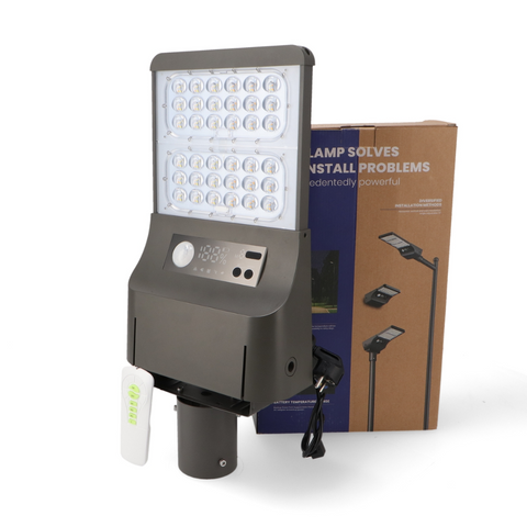 Lampa led solara led Osram, lumina CCT, telecomanda, senzor si brat fixare pentru iluminat eficient exterior, led-box.ro