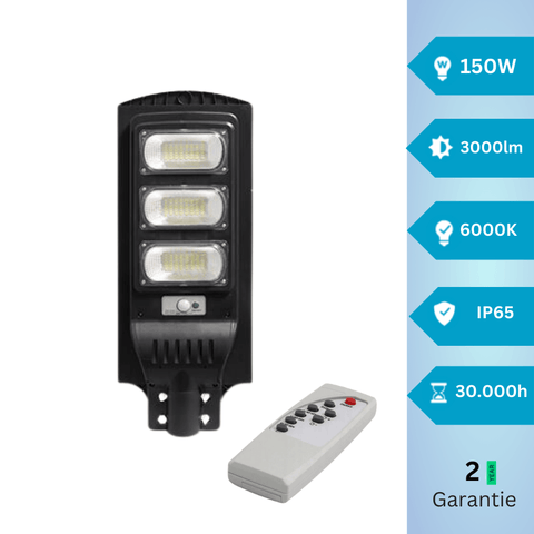 Lampa solara LED cu senzor si telecomanda, 150W/6000K IP65 - led-box.ro