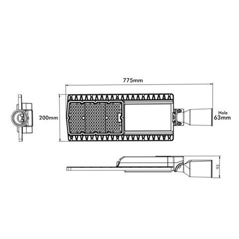 Lampa stradala 150W HALLEY, chip BRIDGELUX 150lm/w, IP65 - led-box.ro