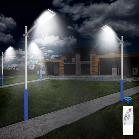 Lampa solară stradală LED cu panou fotovoltaic 20W și acumulator 20Ah