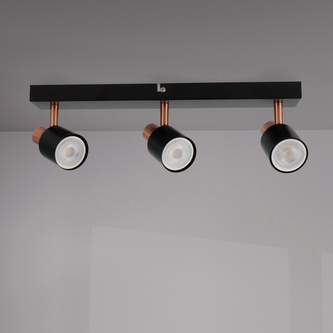 Lampă de tavan modernă cu 2 spoturi GU10, metal negru