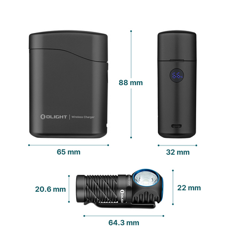 Detalii dimensiuni lanterna Olight Perun 3 Mini, led-box.ro