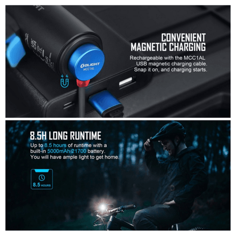 Lanterna reincarcabila BFL1800 pentru bicicleta / trotineta electrica - led-box.ro