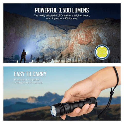 Lanterna reincarcabila Olight Seeker 3, lanterna led reincarcabila, lanterna tactica, lanterna puternica, lanterna Olight, lanterna profesionala, lanterna led cu acumulator, lanterna premium, led-box.ro