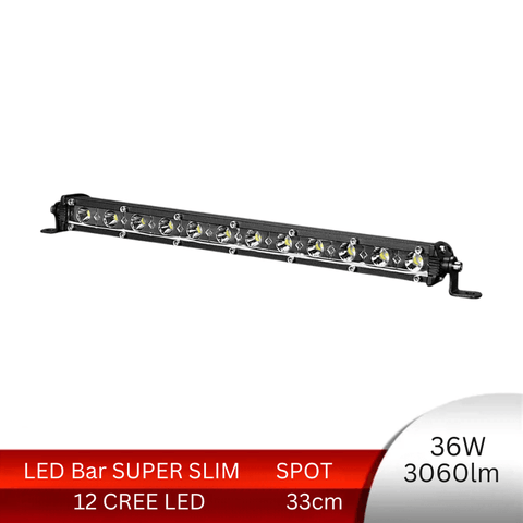 bara led auto 33cm, led bar super slim, led bar auto spot beam, led bar auto 36w, bara led auto offroad, led bar 3060lm, led-box.ro