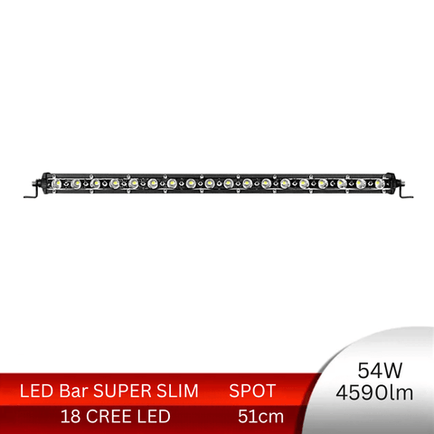 Led Bar Auto Super Slim 54W/4590lm, 51cm, Spot Beam - led-box.ro