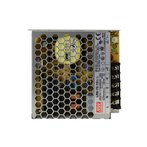 sursa de alimentare Mean Well, LRS-75-15, sisteme de supraveghere, iluminat LED, sursa tensiune Mean Well, sursa alimentare profesionala, sursa alimentare 75w, Sursa de alimentare 15V 5A, led-box.ro