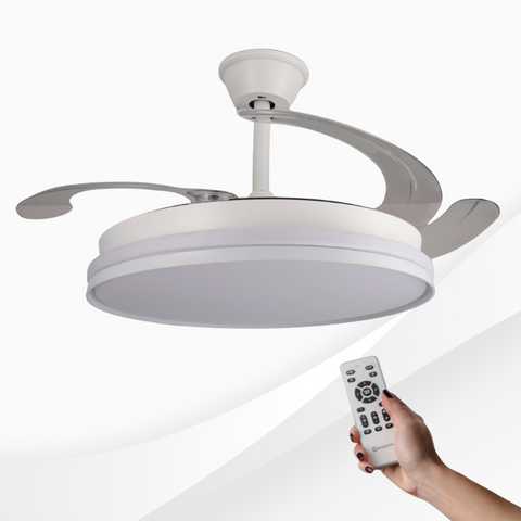 ventilator tavan, ventilator cu lustra CCT, lustra cu ventilator si telecomanda, corp iluminat cu ventilator, lustra led cu ventilator si telecomanda, ventilator tavan silentios, led-box.ro