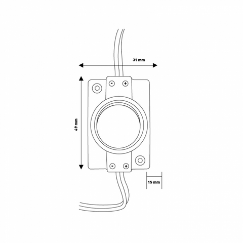 Conectare Modul LED SMD Samsung 12V, vedere cu dimensiuni, led-box.ro