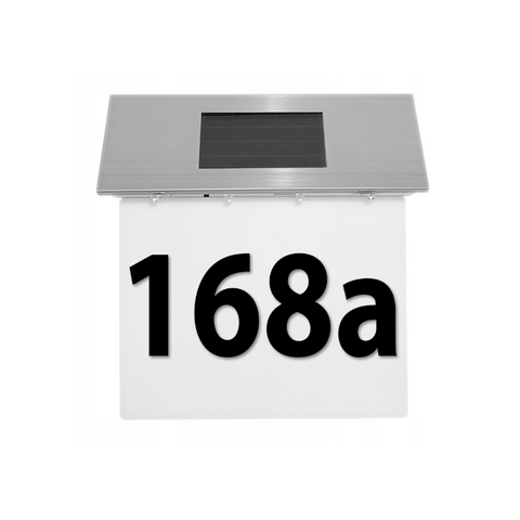 numar de casa cu incarcare solara, lumina rece, led-box.ro