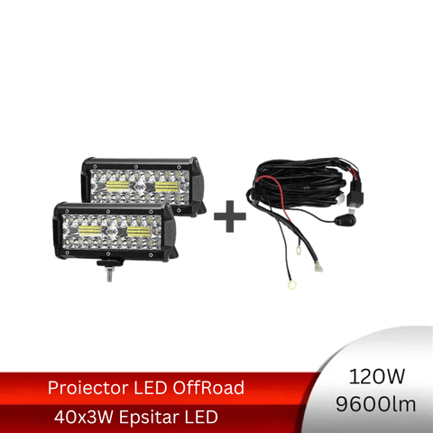 proiector led bar, proiectoare offroad, proiector 4x4, modele proiectoare auto, proiector auto dreptunghiular, set proiectoare auto, proiector auto masina teren-led-box.ro