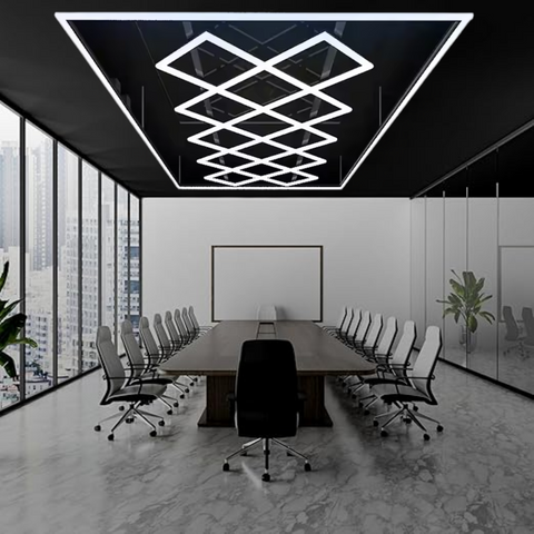 Instalare tavan LED Hexagonal Romb 510 W cu accesorii incluse