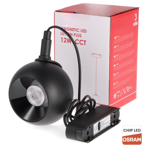 pendul LED magnetic 12w, pendul sina magnetica, pendul led pe sina magnetica, iluminat sina magnetica, sina spoturi magnetice, corpuri iluminat sina magnetica, spoturi negre magnetice, sina magnetica led tavan, iluminat pe sina magnetica, led-box.ro