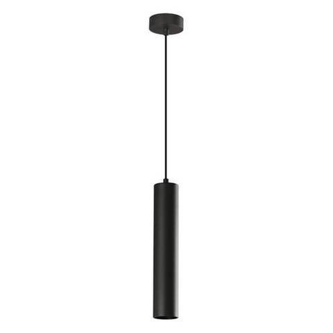 Lustră cilindrică modernă Paipu, cu cablu negru și bază rotundă