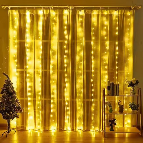Ghirlandă luminoasă exterior 3 x 1 m, USB, lumină caldă, IP65