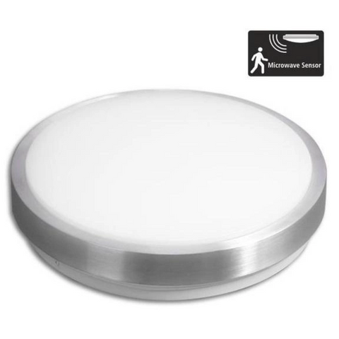 Spot plafon LED rotund argintiu cu senzor de mișcare reglabil