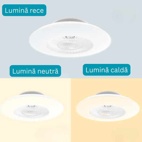 ventilator tavan, ventilator cu plafoniera CCT, plafoniera cu ventilator si telecomanda, corp iluminat cu ventilator, plafoniera led cu ventilator si telecomanda, ventilator tavan cu lumina, plafoniera cu ventilator terasa, led-box.ro