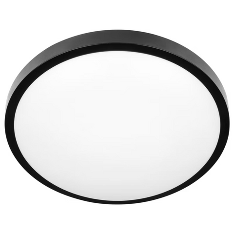 plafoniera compacta rotunda neagra 305mm 2xe27 ip44