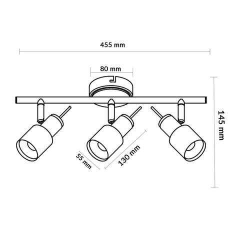 Plafonieră minimalistă albă cu 3 spoturi GU10 pentru living