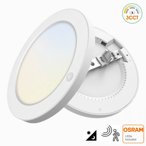 spot led cu senzor, spoturi cu senzor miscare, plafoniera cu senzor, spot rotund, plafoniera suprafata, spot cct, led-box.ro