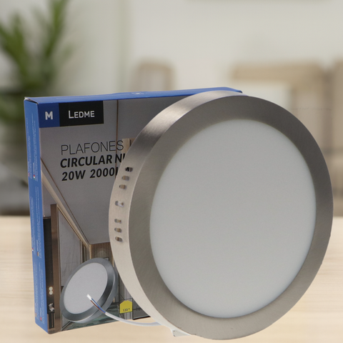 plafoniera led 20w argintiu, 2000lm, montaj suprafata