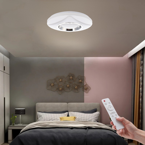 Plafoniera LED cu telecomanda pentru dormitor, lumina CCT
