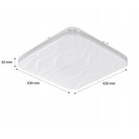 plafonieră LED pătrată 72W cu lumină reglabilă 3000K–6500K și telecomandă