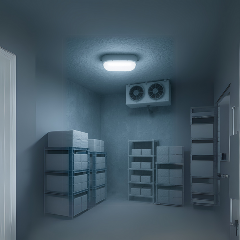 Imagine evidențiind eficiența luminoasă și durata de viață lungă a plafonierei LED în condiții de lucru solicitante