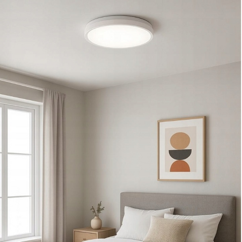 Plafonieră LED Luvo rotundă albă pentru baie modernă IP44