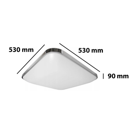 plafonieră LED pătrată 36W cu carcasă din oțel cu dimensiuni 530x530mm