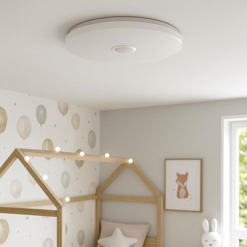Plafonieră LED smart cu aplicație mobilă și lumini multicolor