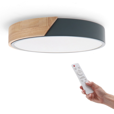 Plafonieră LED rotundă Wood 24W finisaj gri