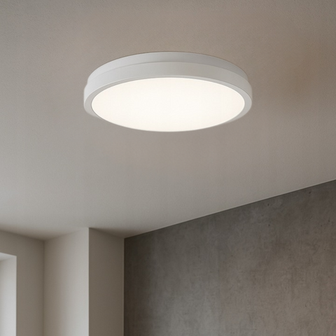 plafoniera moderna alba Ø275mm cu senzor miscare 18w