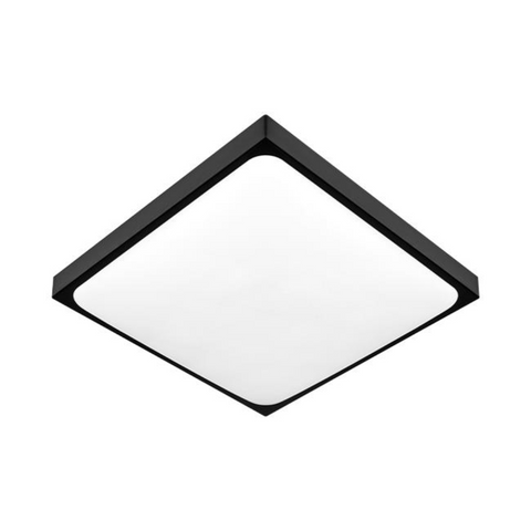 plafoniera economica neagra cu doua socluri e27 si senzor