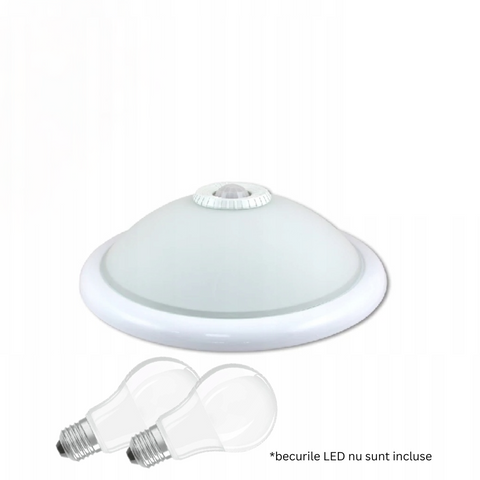 plafoniera eleganta cu senzor de miscare 2xe27 alb