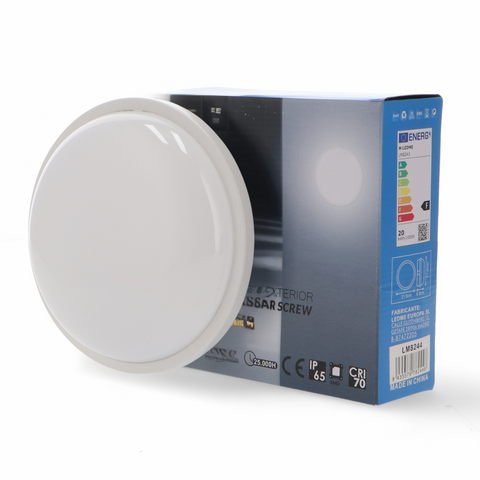 Plafoniera rotunda alba pentru iluminat terasa. led-box.ro