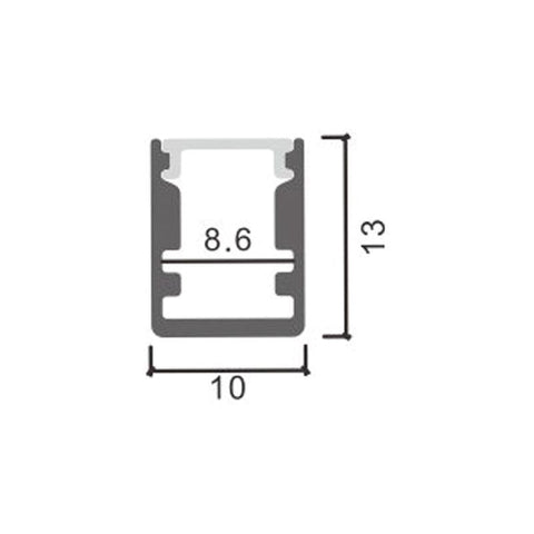Profil aluminiu Fix pentru banda LED, 13x10 mm, 2 m - led-box.ro