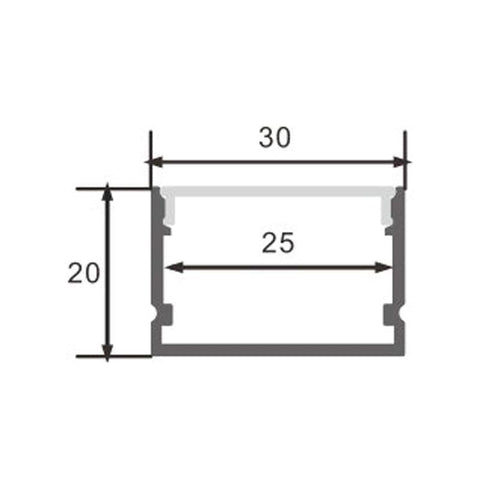 Profil aluminiu Rok, pentru banda LED, 20 x 30 mm, 2 m, alb - led-box.ro