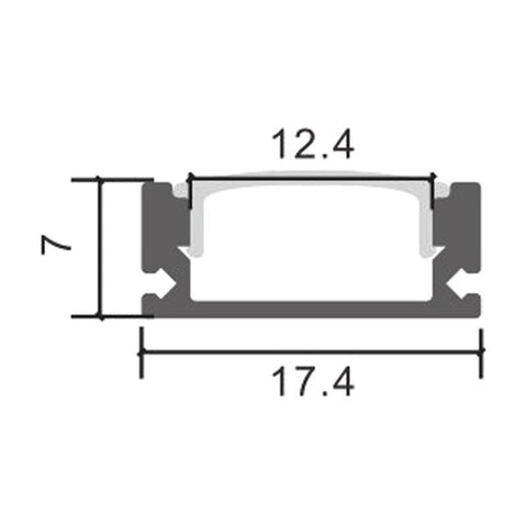 Profil aluminiu Sid, pentru banda LED, 7 x 17.4 mm, 2 m - led-box.ro