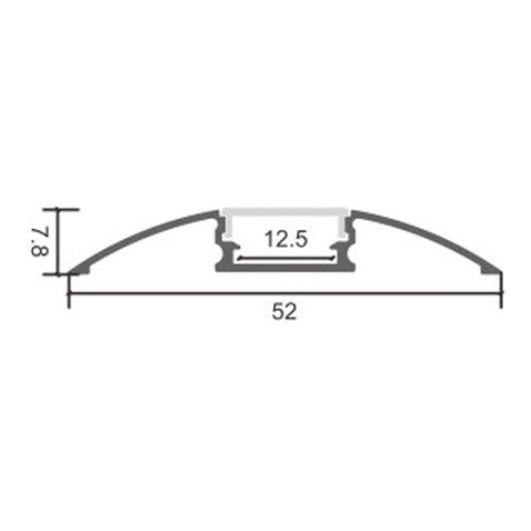Profil aluminiu Trend, pentru banda LED, 7.8 x 52 mm, 2 m - led-box.ro