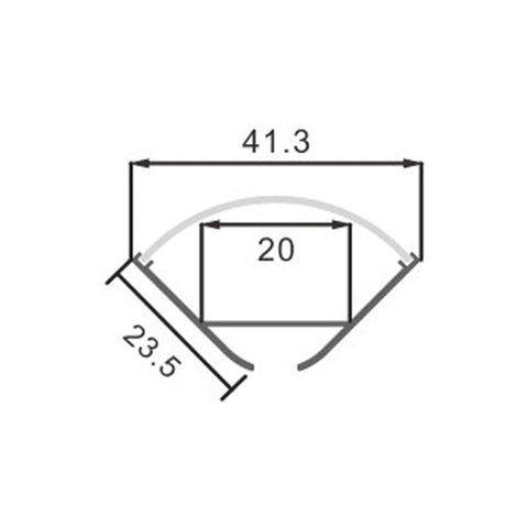 Profil banda LED Oehq, de colt, montaj aparent/suspendat, 23.5 x 41,3 mm - led-box.ro