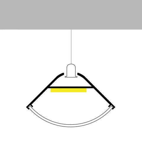 Profil banda LED Oehq, de colt, montaj aparent/suspendat, 23.5 x 41,3 mm - led-box.ro