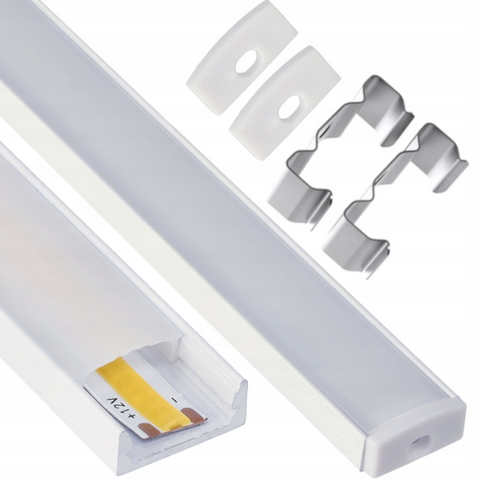 profil led aluminiu, profil banda led, profil alb, profil aluminiu 1 metru, profil banda 1m, profil suprafata, profil montare pe suprafata, profile din aluminiu, profile banda led, led-box.ro