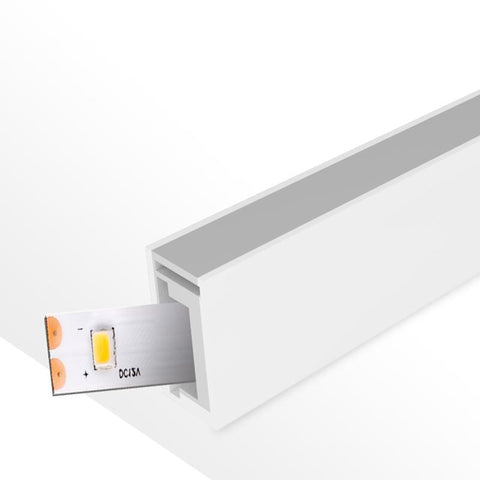 Profil dreptunghiular din silicon pentru banda LED, 8 x 15 m, accesorii incluse - led-box.ro